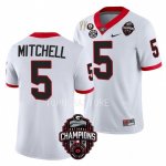 Georgia Bulldogs Adonai Mitchell Men's #5 National Champions Back-To-Back CFBPlayoff 2023 White Football NCAA Jersey 2406ZTYE8