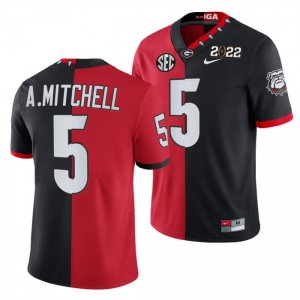 Georgia Bulldogs Adonai Mitchell Men's #5 Red Split Edition Black Football NCAA Jersey 2406DQLH6