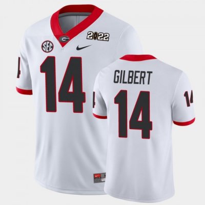 Georgia Bulldogs Arik Gilbert Men's #14 Game 2021 National Champions White Football NCAA Jersey 2406POBH3