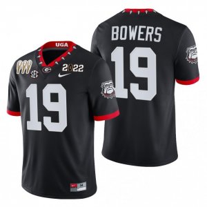 Georgia Bulldogs Brock Bowers Men's #19 CFP 3-Times Black National Champions Alternate Football NCAA Jersey 2406UIQM0