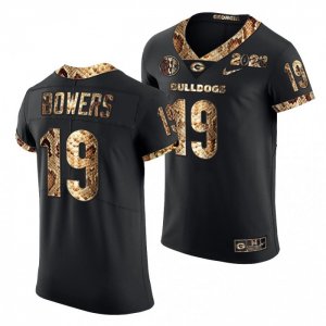 Georgia Bulldogs Brock Bowers Men's #19 Playoff 2022 Black Python Skin Football NCAA Jersey 2406ITDJ8