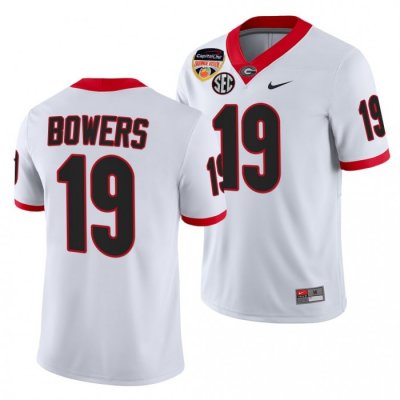 Georgia Bulldogs Brock Bowers Men's #19 White 2021 Orange Bowl 100th Anniversary Football NCAA Jersey 2406HOQL0