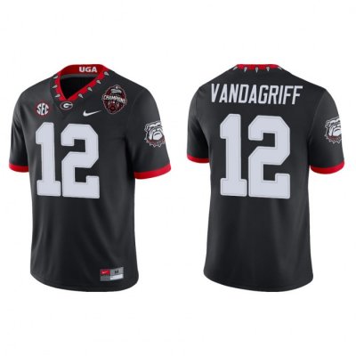 Georgia Bulldogs Brock Vandagriff Men's #12 2022 National Champions Playoff Black Game Football NCAA Jersey 2406AYAL3