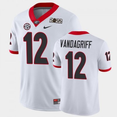 Georgia Bulldogs Brock Vandagriff Men's #12 Game 2021 National Champions White Football NCAA Jersey 2406DCQX1