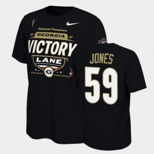 Georgia Bulldogs Broderick Jones Men's #59 Black 2021 National Champions Football NCAA T-Shirt 2406PJFI5