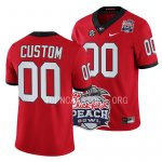 Georgia Bulldogs Custom Men's #00 Red 2022 Peach Bowl Playoff Football NCAA Jersey 2406ZXPS8