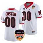 Georgia Bulldogs Custom Men's #00 White 2023 Orange Bowl Playoff Shirt Football NCAA Jersey 2406ITEU3