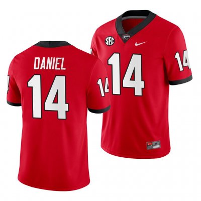 Georgia Bulldogs D.J. Daniel Men's #14 Home Red Game Football NCAA Jersey 2406HJDX1