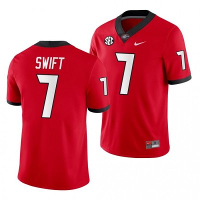 Georgia Bulldogs D'Andre Swift Men's #7 Home Red Game Football NCAA Jersey 2406VQIY5