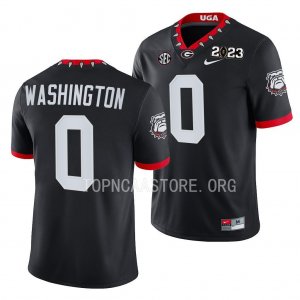 Georgia Bulldogs Darnell Washington Men's #0 Black 2023 National Championship Playoff Football NCAA Jersey 2406KQDS6