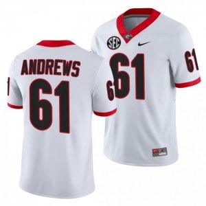 Georgia Bulldogs David Andrews Men's #61 White Football NCAA Jersey 2406CPBS6