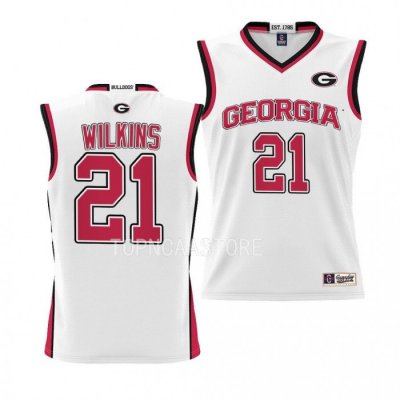 Georgia Bulldogs Dominique Wilkins Youth #21 White Pick-A-Player Basketball NCAA Jersey 2406DEOL4