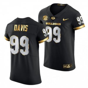 Georgia Bulldogs Jordan Davis Men's #99 Golden Edition Black Football NCAA Jersey 2406QCRU4