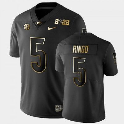 Georgia Bulldogs Kelee Ringo Men's #5 Golden Black 2021 National Champions Football NCAA Jersey 2406CNYN4