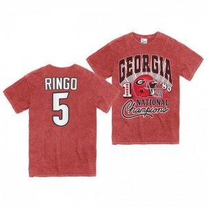 Georgia Bulldogs Kelee Ringo Men's #5 Red 1980 National Champs Rocker Vintage Tubular Football NCAA T-Shirt 2406KEYN1