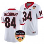 Georgia Bulldogs Ladd McConkey Men's #84 White 2023 Orange Bowl Playoff Shirt Football NCAA Jersey 2406MOTO8