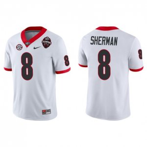 Georgia Bulldogs MJ Sherman Men's #8 2022 National Champions Playoff White Game Football NCAA Jersey 2406LRJM6