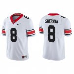 Georgia Bulldogs MJ Sherman Men's #8 Game Alternate White Football NCAA Jersey 2406BECK6