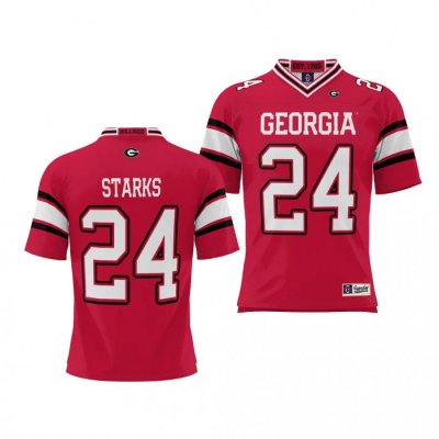 Georgia Bulldogs Malaki Starks Men's #24 Player NIL Red Football NCAA Jersey 2406RLVQ5