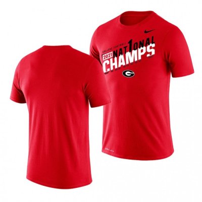 Georgia Bulldogs Men's CFP 2021 Red National Champions Sla Football NCAA T-Shirt 2406WJJD7