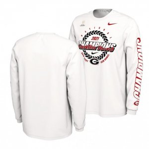 Georgia Bulldogs Men's CFP 2021 White National Champions Long Sleeve Expression Football NCAA T-Shirt 2406ALYT8