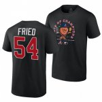 Georgia Bulldogs Men's Max Fried 2021 State of Champions 54 Black Peach x Atlanta Braves Football NCAA T-Shirt 2406SWQB7