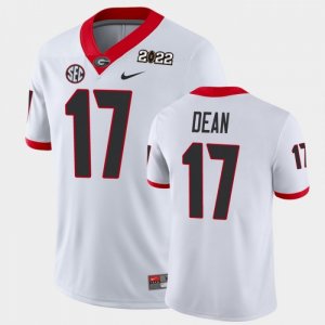 Georgia Bulldogs Nakobe Dean Men's #17 Game 2021 National Champions White Football NCAA Jersey 2406AEWV2