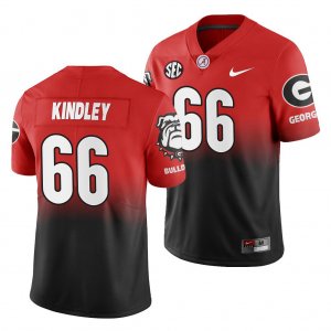 Georgia Bulldogs Solomon Kindley Men's #66 2019 Color Crash Black Gradient Red Football NCAA Jersey 2406LFBE5