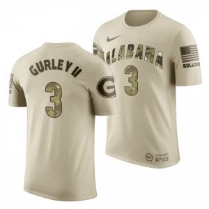 Georgia Bulldogs Todd Gurley II Men's #3 Oatmeal History Player OHT Military Appreciation Football NCAA T-Shirt 2406OZXL6