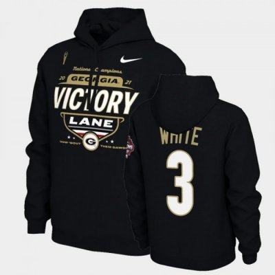 Georgia Bulldogs Zamir White Men's #3 Locker Room 2021 National Champions Black Football NCAA Hoodie 2406CVQQ1