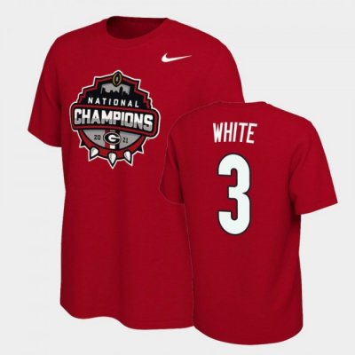 Georgia Bulldogs Zamir White Men's #3 Red 2021 National Champions Football NCAA T-Shirt 2406KQCS6