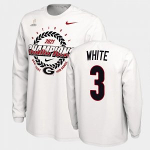 Georgia Bulldogs Zamir White Men's #3 White 2021 National Champions Football NCAA T-Shirt 2406EHHU8