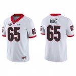 Georgia Bulldogs Amarius Mims Men's #65 White Game Football NCAA Jersey 2406YJNU2