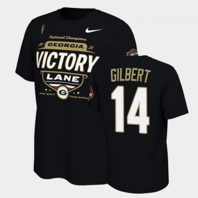 Georgia Bulldogs Arik Gilbert Men's #14 Black 2021 National Champions Football NCAA T-Shirt 2406MQBG0