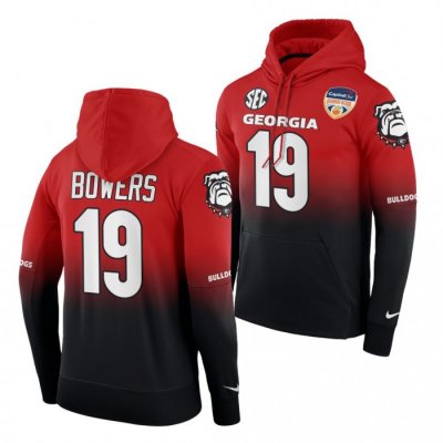 Georgia Bulldogs Brock Bowers Men's #19 Black 2021 Orange Bowl Color Crash Red Football NCAA Hoodie 2406URLJ4