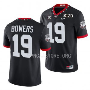 Georgia Bulldogs Brock Bowers Men's #19 Black 2023 National Championship Playoff Football NCAA Jersey 2406XHZI3