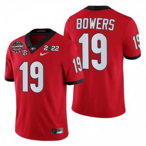 Georgia Bulldogs Brock Bowers Men's #19 CFP 2021-22 Red National Champions Football NCAA Jersey 2406IDLT0