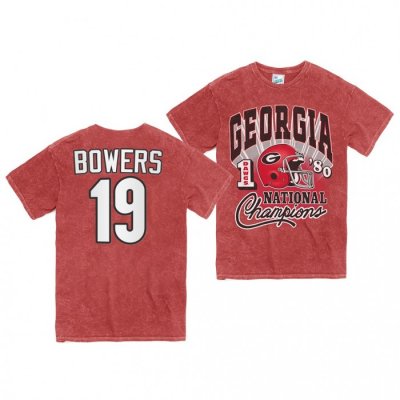 Georgia Bulldogs Brock Bowers Men's #19 Red 1980 National Champs Rocker Vintage Tubular Football NCAA T-Shirt 2406XWPO0