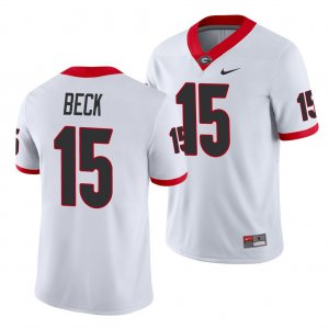 Georgia Bulldogs Carson Beck Men's #15 Game White Football NCAA Jersey 2406GIJU8