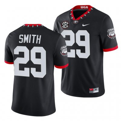 Georgia Bulldogs Christopher Smith Men's #29 2021-22 Black 100th Anniversary Mascot Game Football NCAA Jersey 2406QQMP3