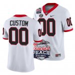 Georgia Bulldogs Custom Men's #00 White 2022 Peach Bowl Playoff Football NCAA Jersey 2406XAFZ2