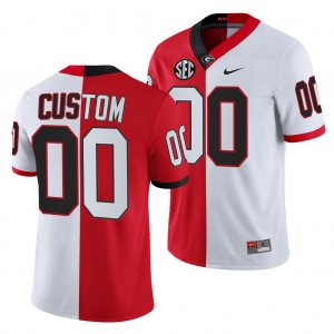 Georgia Bulldogs Custom Men's #00 White Red Split Edition 2021-22 Football NCAA Jersey 2406HQFX2