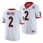 Georgia Bulldogs D'Wan Mathis Men's #2 White 2021 Peach Bowl Football NCAA Jersey 2406NKKL7