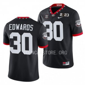 Georgia Bulldogs Daijun Edwards Men's #30 Black 2023 National Championship Playoff Football NCAA Jersey 2406SOIE7