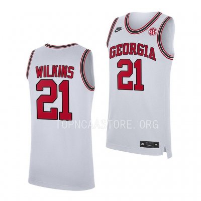 Georgia Bulldogs Dominique Wilkins Men's #21 Alumni White Replica Basketball NCAA Jersey 2406YAZJ1