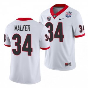 Georgia Bulldogs Herchel Walker Men's #34 White 2021 Peach Bowl Football NCAA Jersey 2406XCMK2