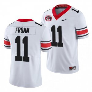 Georgia Bulldogs Jake Fromm Men's #11 Alternate 40th Anniversary White Football NCAA Jersey 2406VXRA0