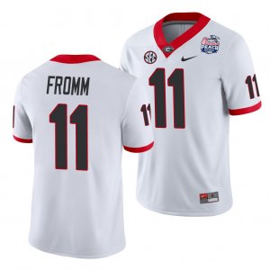 Georgia Bulldogs Jake Fromm Men's #11 White 2021 Peach Bowl Football NCAA Jersey 2406GSND4