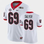 Georgia Bulldogs Jamaree Salyer Men's #69 Game 2021 National Champions White Football NCAA Jersey 2406SIID3