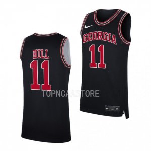 Georgia Bulldogs Justin Hill Men's #11 Black Throwback 2022-23 Basketball NCAA Jersey 2406BVWA5